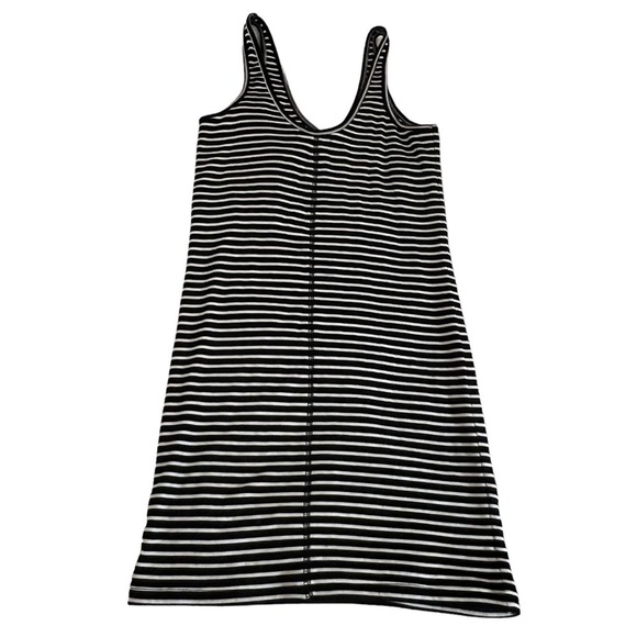 ATM STRIPED WRESTLER TANK DRESS BLACK WHITE STRIPED STRETCHY SMALL MINI - Picture 7 of 10